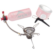 MSR WhisperLite Universal front view showing compact stove and legs for stable cooking