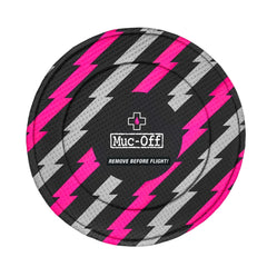 Muc-Off front view of disc brake covers showing pair and packaging for easy protection