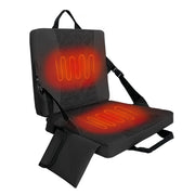MYDAYS OUTDOOR front view of heated stadium seat showing padding and back support for comfort