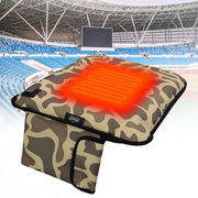 MYDAYS OUTDOOR camo heated seat front view showing padded comfort