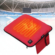 MYDAYS OUTDOOR front view of red heated seat cushion showing design and comfort