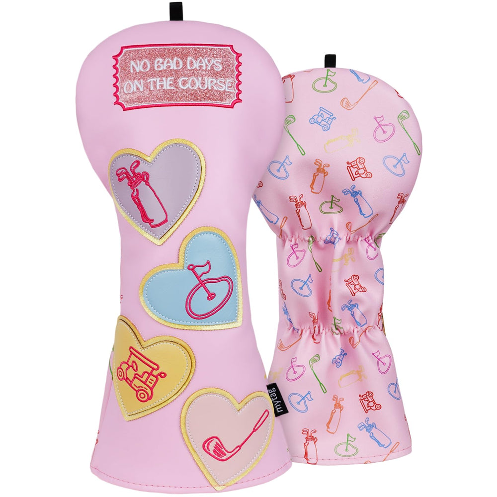 mytag front view of pink driver head cover showing bold color and fit