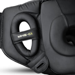 Mytra Fusion chin strap closeup showing hook-and-loop fastening for secure fit