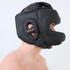 Mytra Fusion side profile highlighting cheek and temple coverage for safer sparring