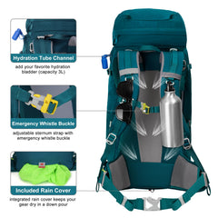 N NEVO RHINO padded hip belt and shoulder straps improving load transfer