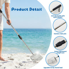 Nafhone extended pole in use reaching low tide pools to reduce bending