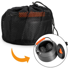 Nagpew kettle handle and lid detail showing insulated PE plastic for safe grip