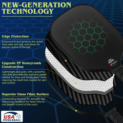 Nalax fiberglass face close-up highlighting textured surface for responsive hits