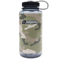 Nalgene camo gray front view showing wide mouth and durable design for reliable hydration
