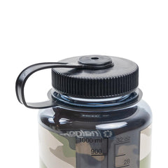 Nalgene bottle filled with ice cubes demonstrating wide mouth convenience for cold drinks