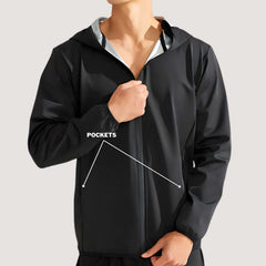 Nano Hertz jacket worn during gym workout illustrating increased sweat and training intensity benefit