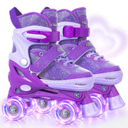 Nattork front view of girls roller skates showing full design and fit benefits