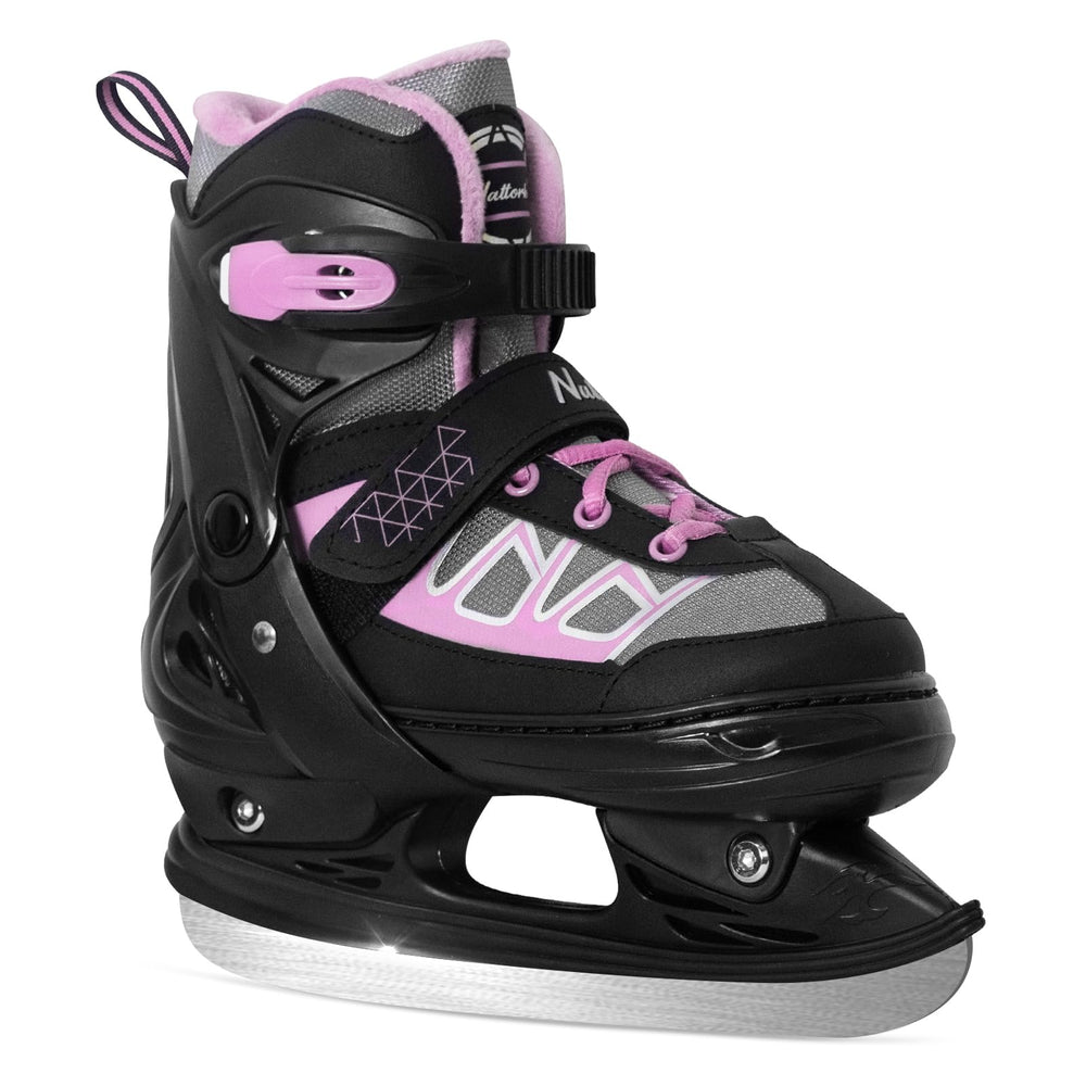 Nattork front view of blue skates showing secure fit and style