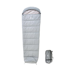 Nature Link front view of mummy sleeping bag showing shape and zipper for easy packing