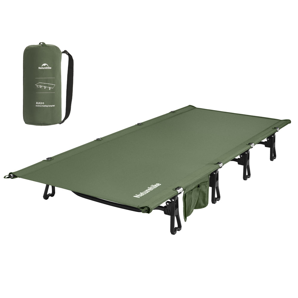 Naturehike front view of cot showing wide sleep surface and stable legs for better comfort