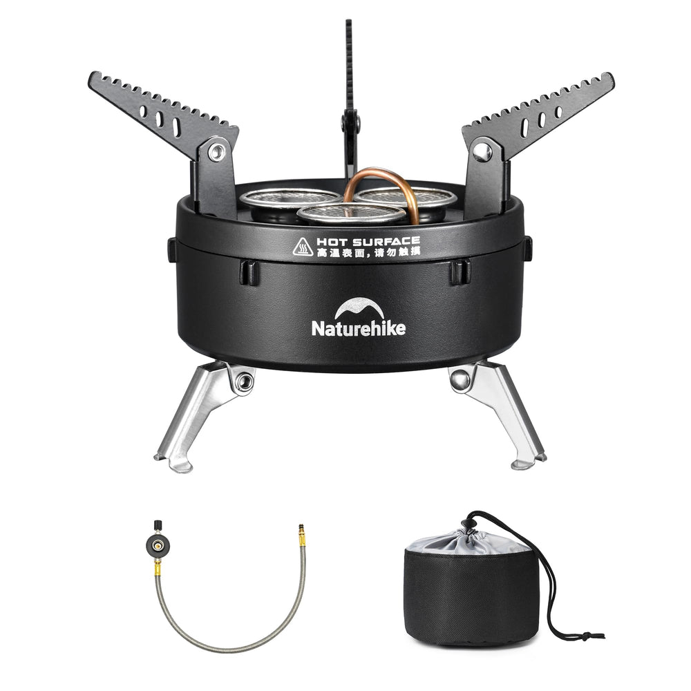 Naturehike front view mounted in IGT table showing tidy integration and stable cooking