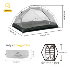 Naturehike Mongar seam and fabric close-up showing waterproof coating protection