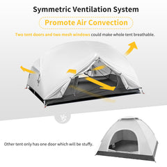 Naturehike Mongar interior with two pads illustrating roomy sleeping space