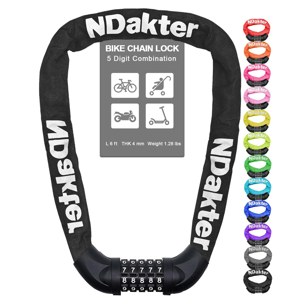 NDakter front view of chain lock showing compact design and visibility benefit