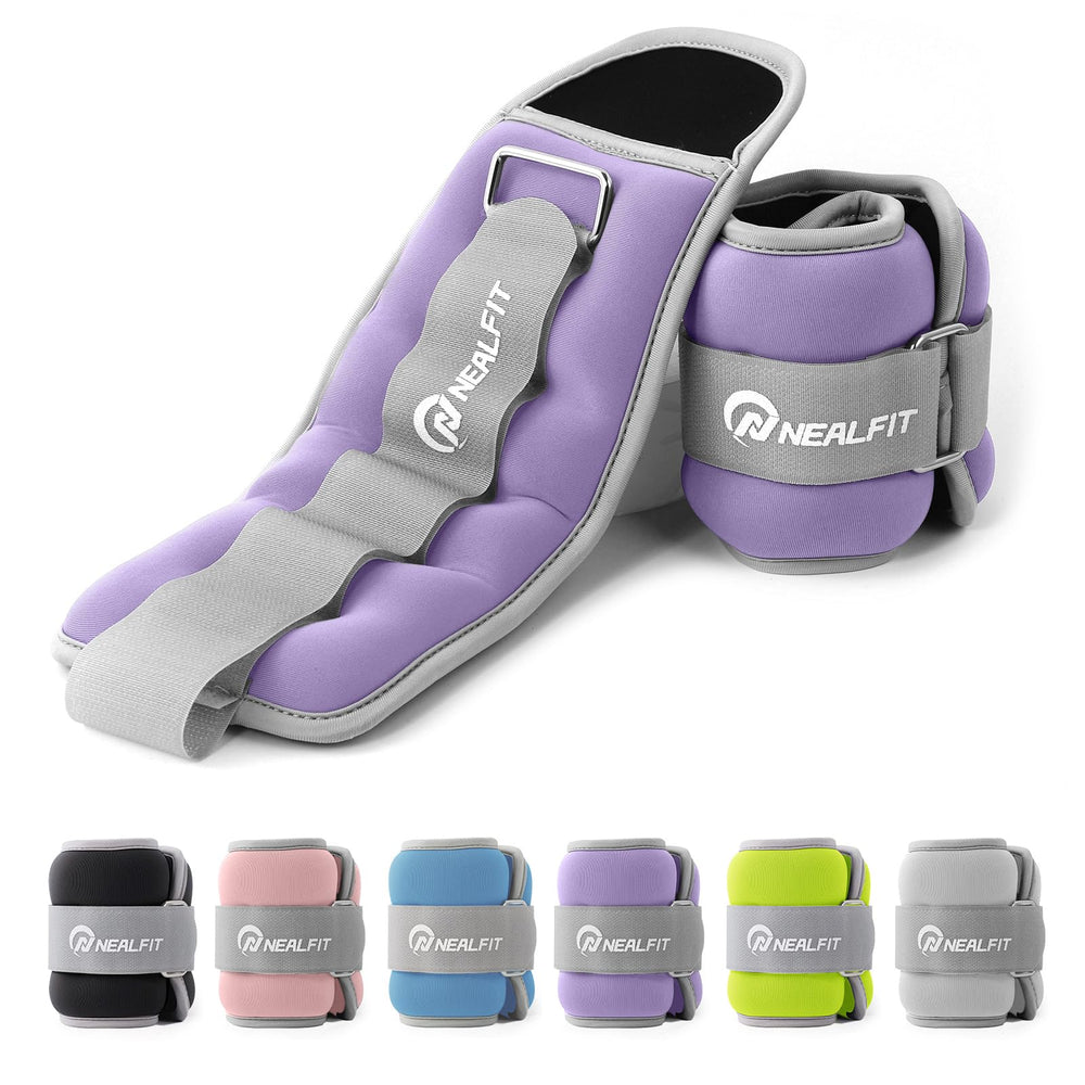 NEALFIT front view of purple pair showing compact design and secure fit benefit
