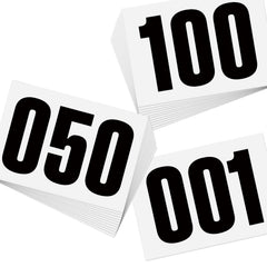 NELOMO adhesive race bib front view showing clear printed number and durable face