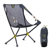 NEMO Moonlite camp chair front profile showing stable seating and portability