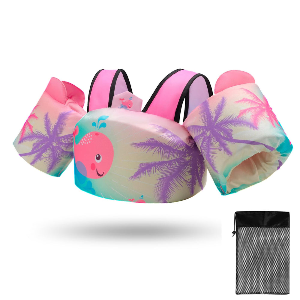 NEOELASIEN front view swim vest showing secure fit and bright colors for visibility