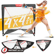 NET PLAYZ front view of assembled 4x4 goal showing clear target and portability