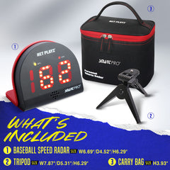 NET Playz radar bright display close-up showing clear numeric speed readout advantage