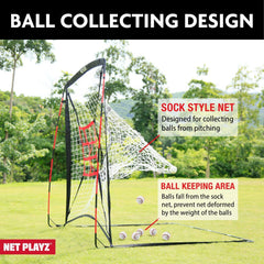 NET-PLAYZ target panel in center of net for improved pitching accuracy during drills