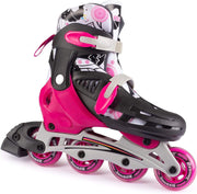 New Bounce front view pink skates showing design and playful color for confidence
