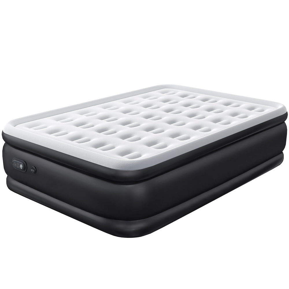 NEWBULIG front view of inflated queen air mattress showing raised height and support