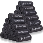Newwiee front view of 36-pack gym towels showing value and uniform gray color for easy use