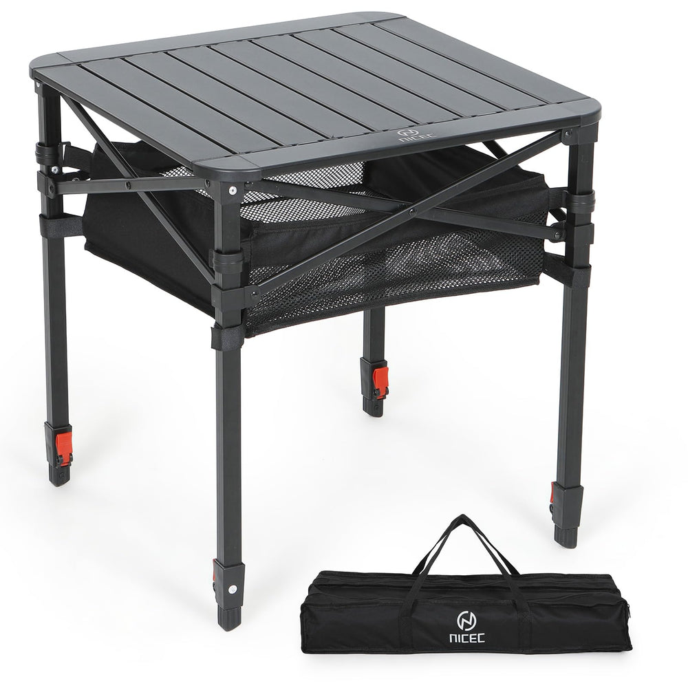 Nice C front view of assembled table showing stable top and compact footprint
