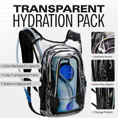 Niggeey 2L BPA-free hydration bladder filled and inserted, keeps drinks ready