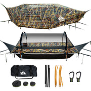 Night Cat front view of packed hammock showing portability and compact carry bag