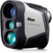 Nikon COOLSHOT 50i front view showing compact ergonomic body and grip benefit