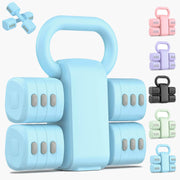 Nimsqury front view of adjustable dumbbell set showing convertible design and compact layout