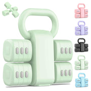 Nimsqury front view showing convertible dumbbell and compact design benefits