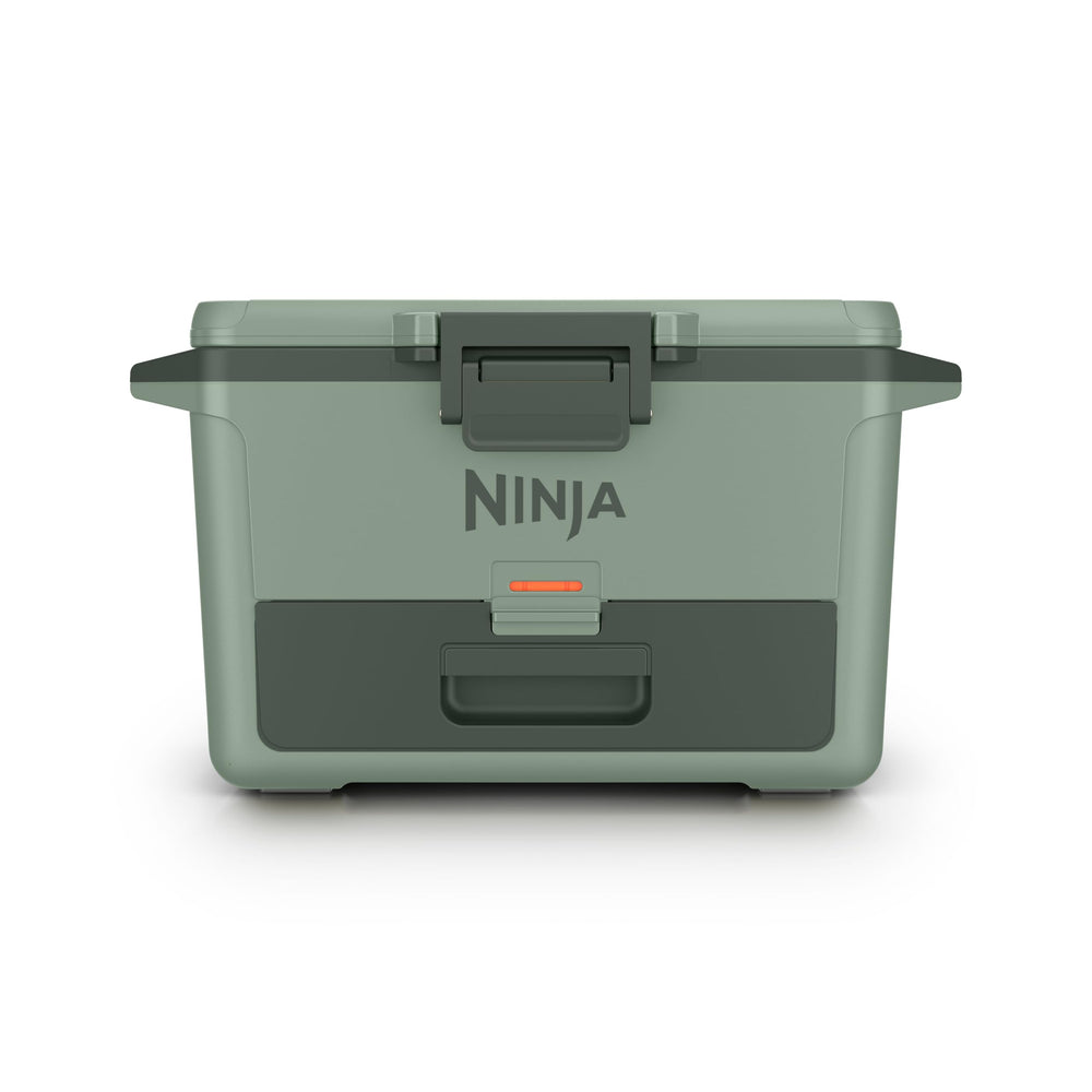Ninja FrostVault front view showing robust build and Spanish Moss finish benefit rugged travel