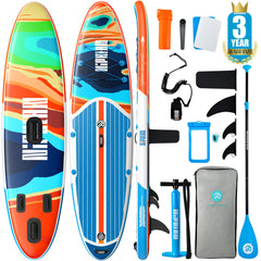 niphean front view dark blue inflatable sup showing stable outline and easy launch