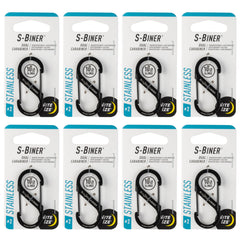 Nite Ize front view of dual carabiner showing compact shape and durability