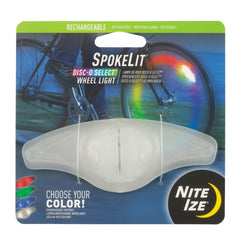 Nite Ize SpokeLit front on wheel showing bright side visibility