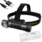 Nitecore HC35 front view showing LED bezel and lens for powerful focused light