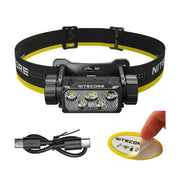 Nitecore HC70 front view showing lamp and headband, ideal for hands-free work