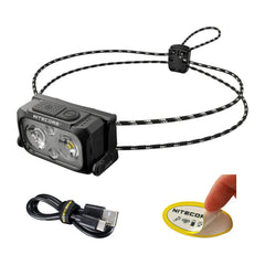 Nitecore NU21 front view showing compact headlamp and bright benefit
