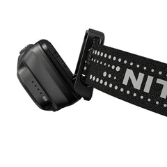 Nitecore NU33 close-up lens detail showing optics and focused beam benefit