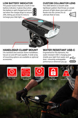NiteRider Lumina Dual 2000 aluminum heatsink and reinforced housing for durability
