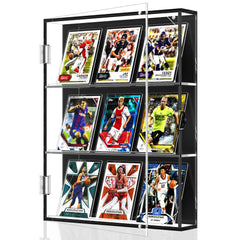 NIUBEE front view clear acrylic frame showcasing nine cards with crisp visibility