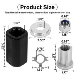 NIULPFZTK close-up of drive sleeve highlighting fit and corrosion resistance
